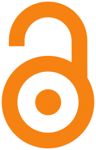 The open access logo. It features a simplified drawing of an open lock.