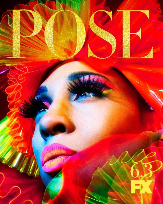 A promotional photo for Pose. It's a close-up of the main character, Blanca. The photo has been heavily edited to give it a colorful, Andy Warhol vibe.